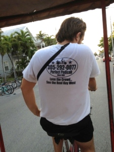 In case you need a bike taxi while in Key West, call this number and request the Serbian