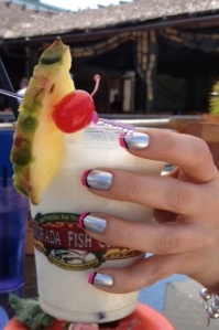 A Captain Colada with matching flashy nails. Sigh.