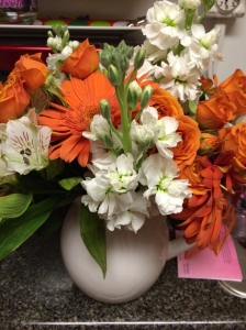 Greeted back to Nashville with Tennessee colored flowers compliments of my buddy and Vols fan Camo. So sweet.