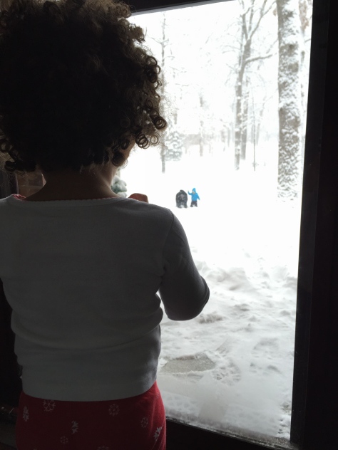 Especially when you're Princess B and watch your twin bro in the snow as you keep warm.